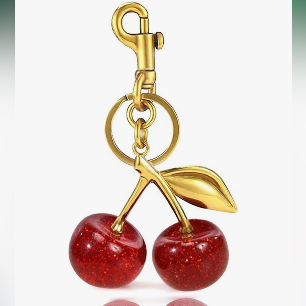 Anthropologie Cherry Keychain in Red and Gold - Picture 10 of 12